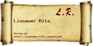 Lissauer Rita névjegykártya